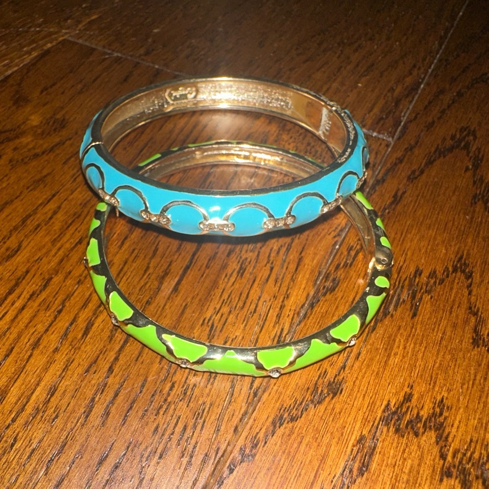 2 Sequin Nyc Hinged Bangle Bracelets - image 1